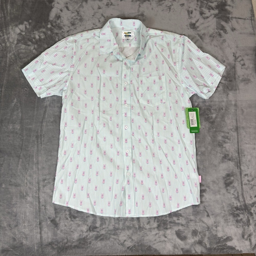 NWT Tipsy Elves Peeps Button Down Shirt Mens XL Spring Peeps Bunnies Funny NEW